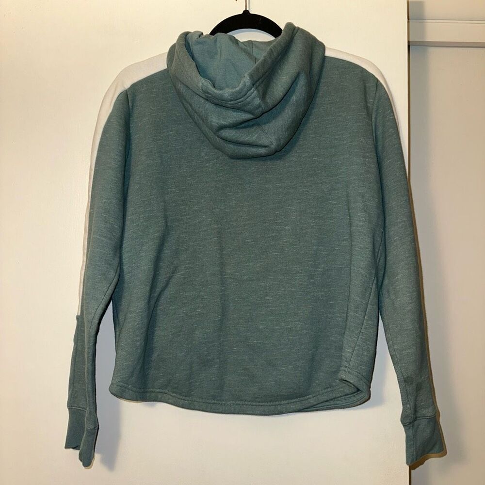 Adidas Small Hooded Drawstring Womens Sweatshirt Green White EUC - Picture 5 of 10